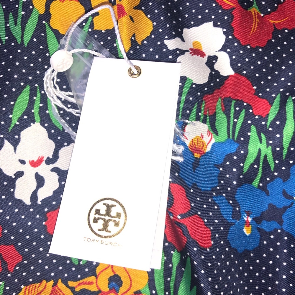Tory Burch Kendra Cardigan Navy With Contrasting Cream Trim Size L - Picture 12 of 15